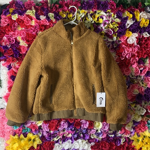 NWT zyia active Camel Sierra Fleece Reversible Jacket xxl - Picture 3 of 7